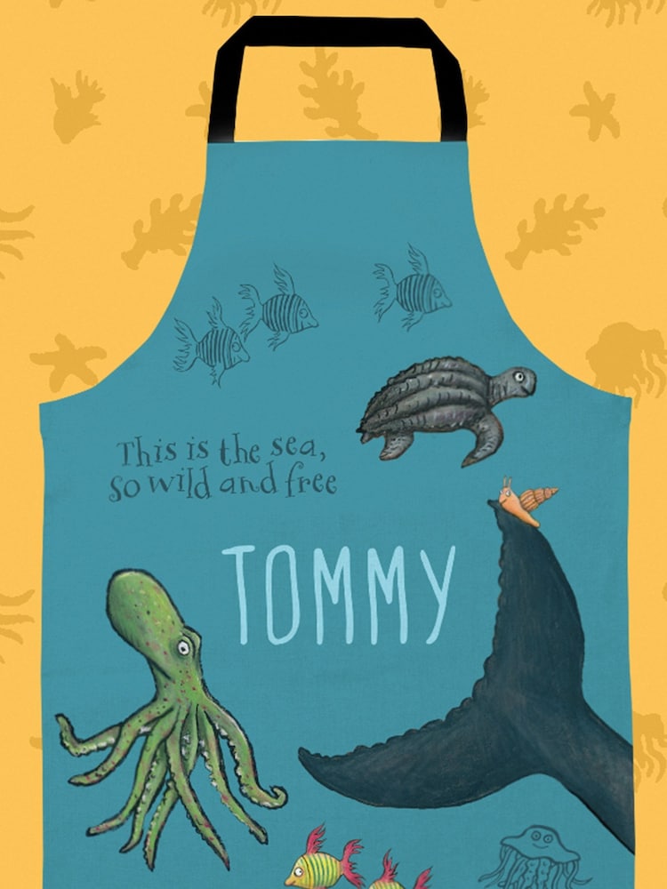 100% Cotton Personalised The Snail And The Whale Childrens Apron by Star Editions - Image 2 of 2