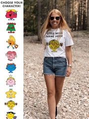 Star Editions Little Miss Adults White Personalised 100% Cotton T-Shirt - Image 1 of 3