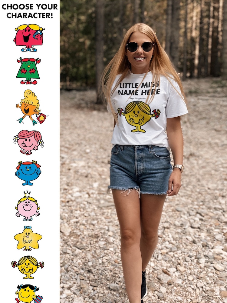 Star Editions Little Miss Adults White Personalised 100% Cotton T-Shirt - Image 1 of 3