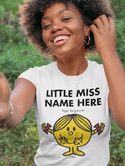 Star Editions Little Miss Adults White Personalised 100% Cotton T-Shirt - Image 2 of 3