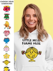 Star Editions Little Miss Adults White Personalised 100% Cotton Hoodie - Image 1 of 2