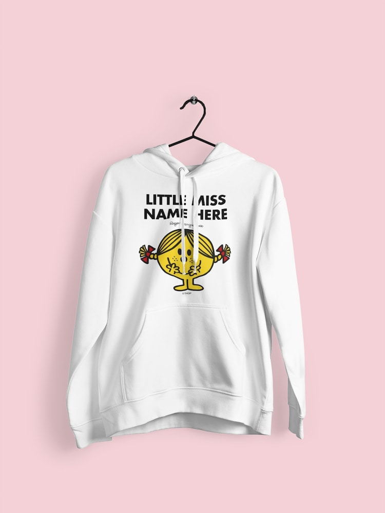 Star Editions Little Miss Adults White Personalised 100% Cotton Hoodie - Image 2 of 2