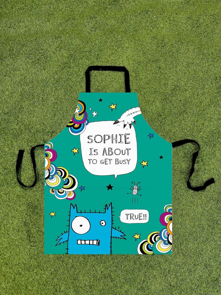 100% Cotton Personalised Get Busy Monster Tom Gates Apron by Star Editions - Image 2 of 3