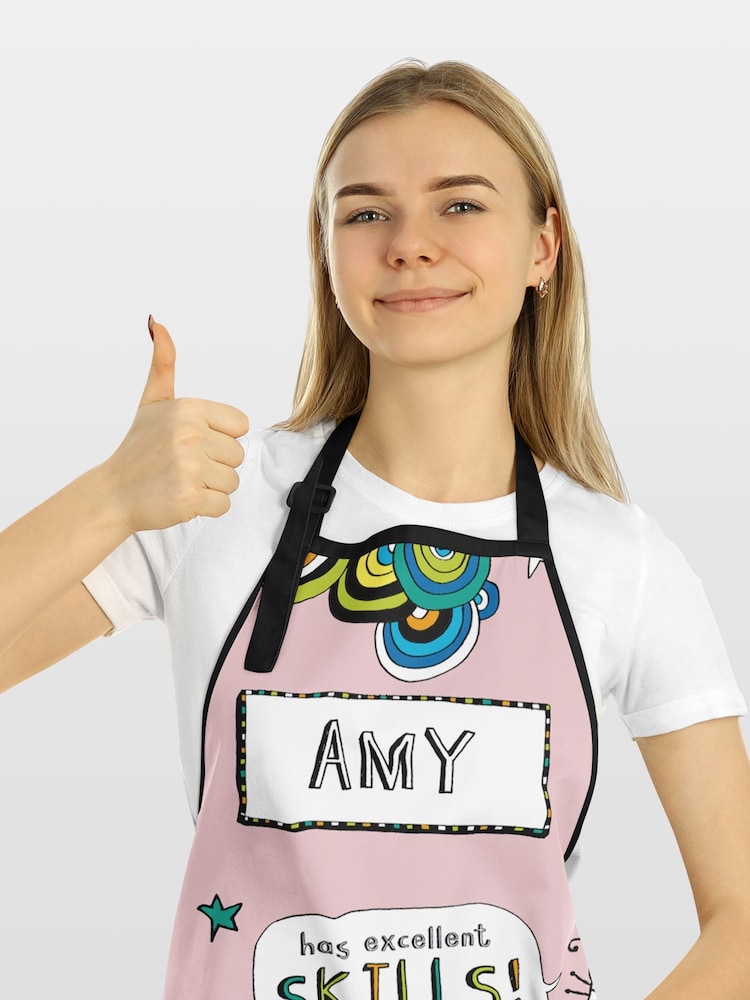 100% Cotton Personalised Excellent Skills Yum Tom Gates Apron by Star Editions - Image 1 of 3