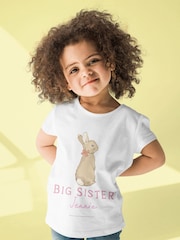 Star Editions Big Sister Kids Personalised White 100% Cotton T-Shirt - Image 1 of 3