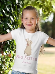 Star Editions Big Sister Kids Personalised White 100% Cotton T-Shirt - Image 2 of 3