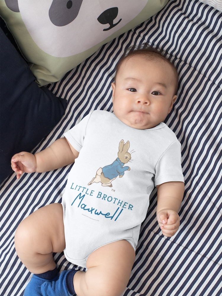 Star Editions Little Brother Personalised Babygrow - Image 1 of 3