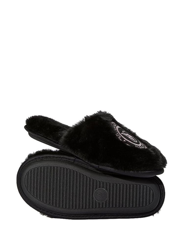 Victoria's Secret Black Faux Fur Slippers - Image 2 of 2
