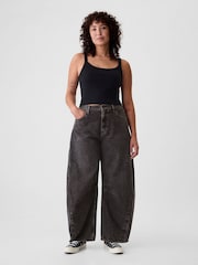 Черный - Gap High Waisted Ankle Length Horseshoe Jeans - Image 1 of 6