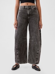 Черный - Gap High Waisted Ankle Length Horseshoe Jeans - Image 2 of 6