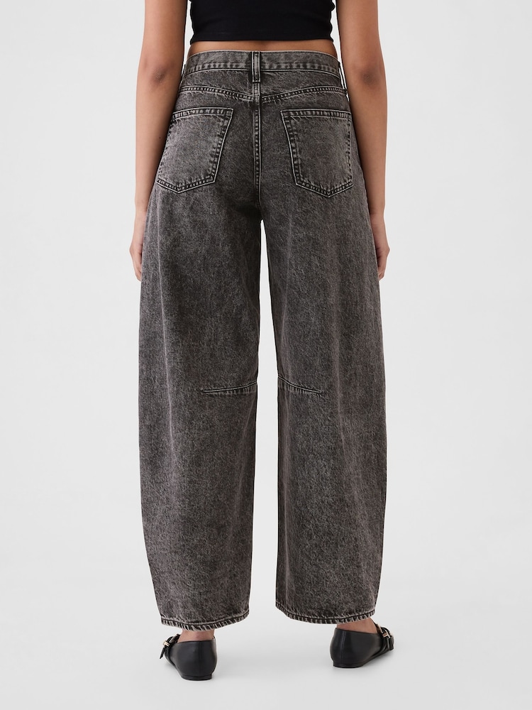 Schwarz - Gap – knöchellange Horseshoe-Jeans mit hohem Bund - Image 3 of 6