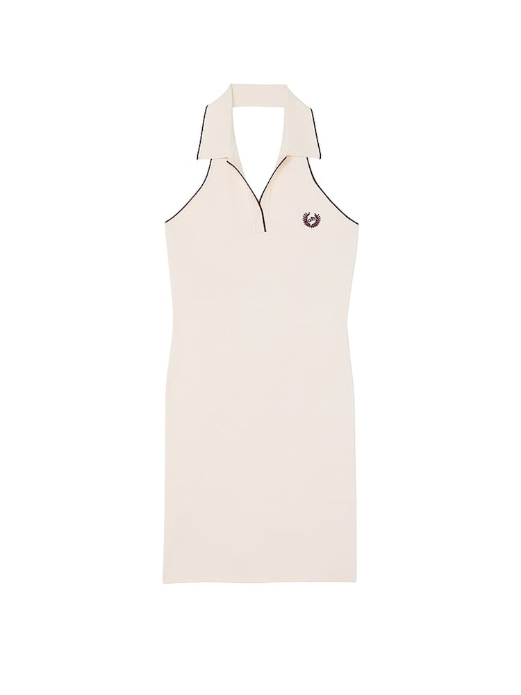 Victoria's Secret PINK Heather Oatmeal Beige Polo Halter Dress - Image 3 of 3