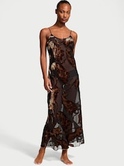 Victoria's Secret Black Leopard Burnout Long Slip - Image 1 of 3