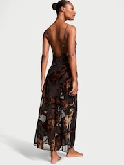 Victoria's Secret Black Leopard Burnout Long Slip - Image 2 of 3