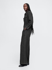 Gap Black Denim Cargo Jumpsuit - Image 3 of 5