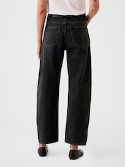 Gap Black High Waisted Barrel Jeans - Image 3 of 6