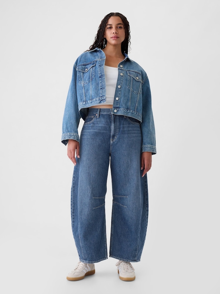 Gap Blue High Waisted Ankle Length Horseshoe Jeans - Image 1 of 7