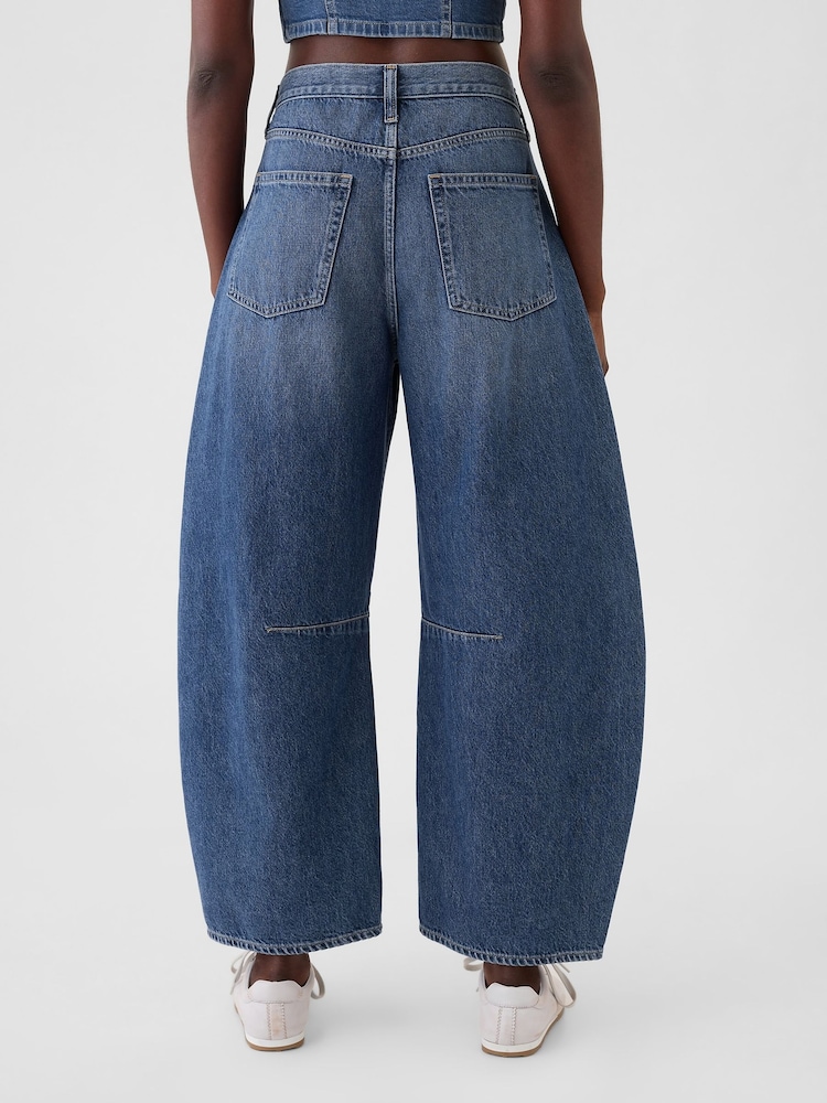 Blau - Gap – knöchellange Horseshoe-Jeans mit hohem Bund - Image 3 of 7