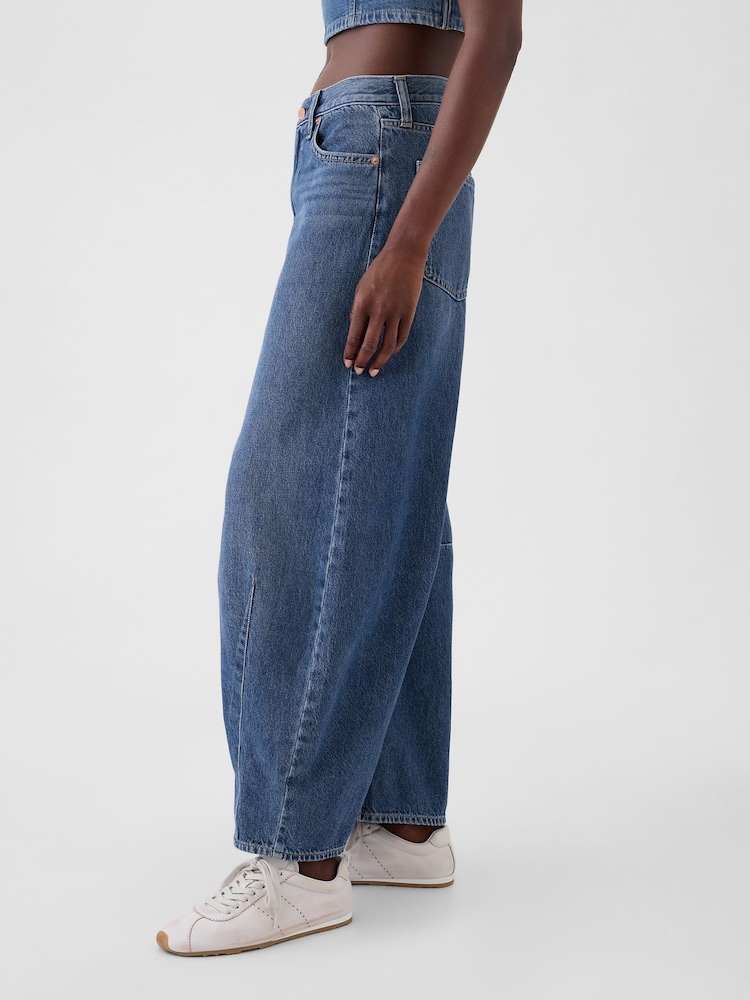 Blau - Gap – knöchellange Horseshoe-Jeans mit hohem Bund - Image 4 of 7
