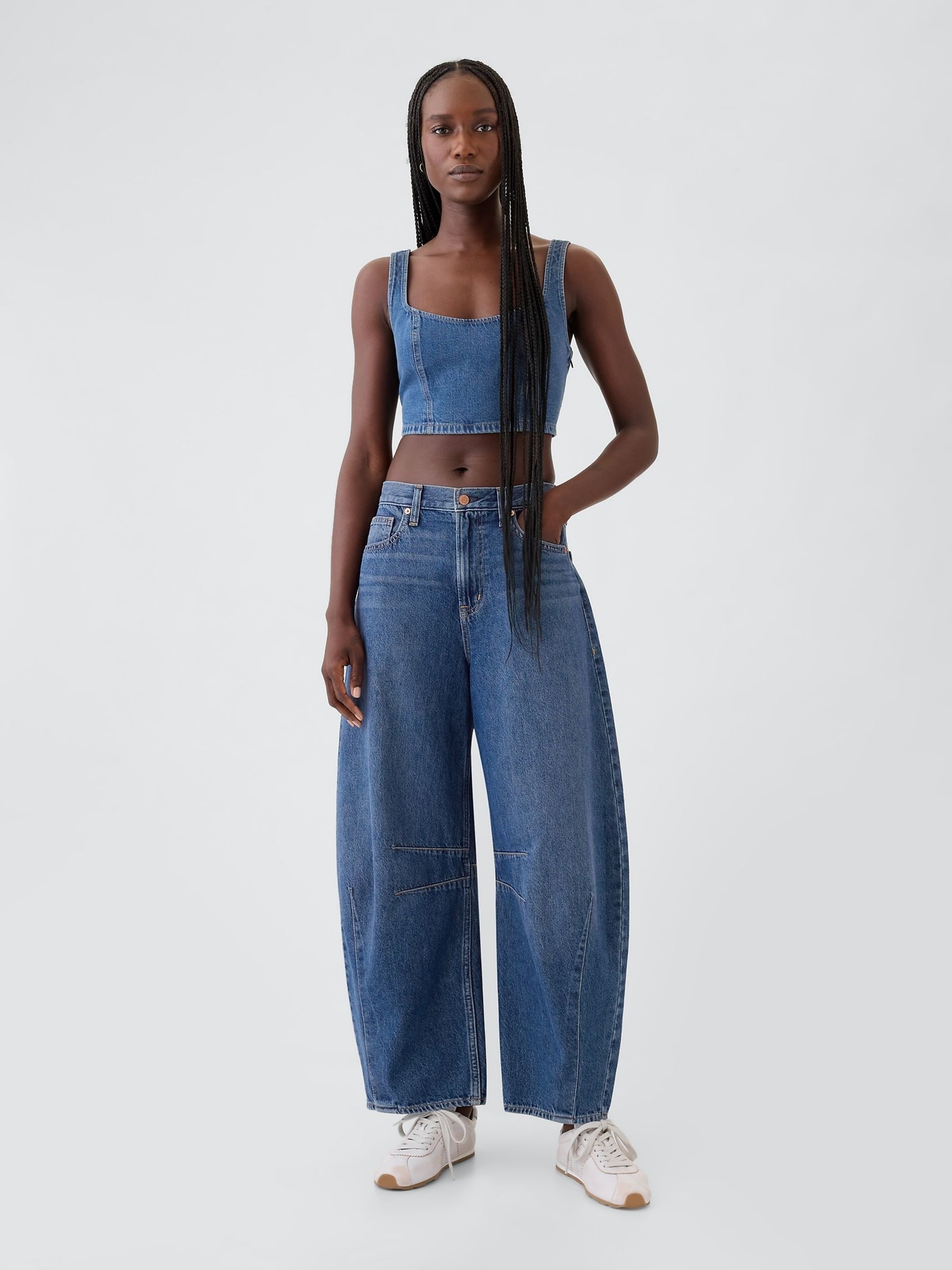Buy Gap Blue High Waisted Ankle Length Horseshoe Jeans from Next