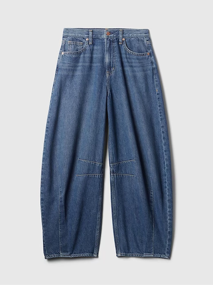 Blau - Gap – knöchellange Horseshoe-Jeans mit hohem Bund - Image 6 of 7