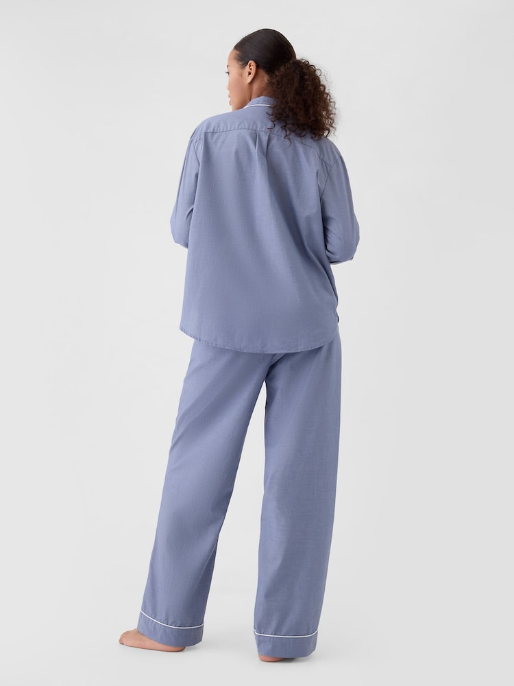 Gap Blue Trouser 100% Cotton Poplin Pyjama Bottoms - Image 2 of 3 Gap Blue Trouser 100% Cotton Poplin Pyjama Bottoms - Image 2 of 3