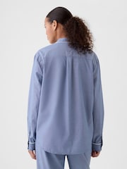 Gap Blue 100% Cotton Poplin Pyjama Top - Image 2 of 4