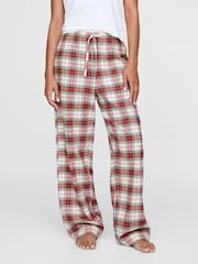 Gap Red Matching Family Christmas 100% Cotton Relaxed Traditional Check Pyjama Bottoms - Image 2 of 5