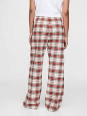 Gap Red Matching Family Christmas 100% Cotton Relaxed Traditional Check Pyjama Bottoms - Image 3 of 5