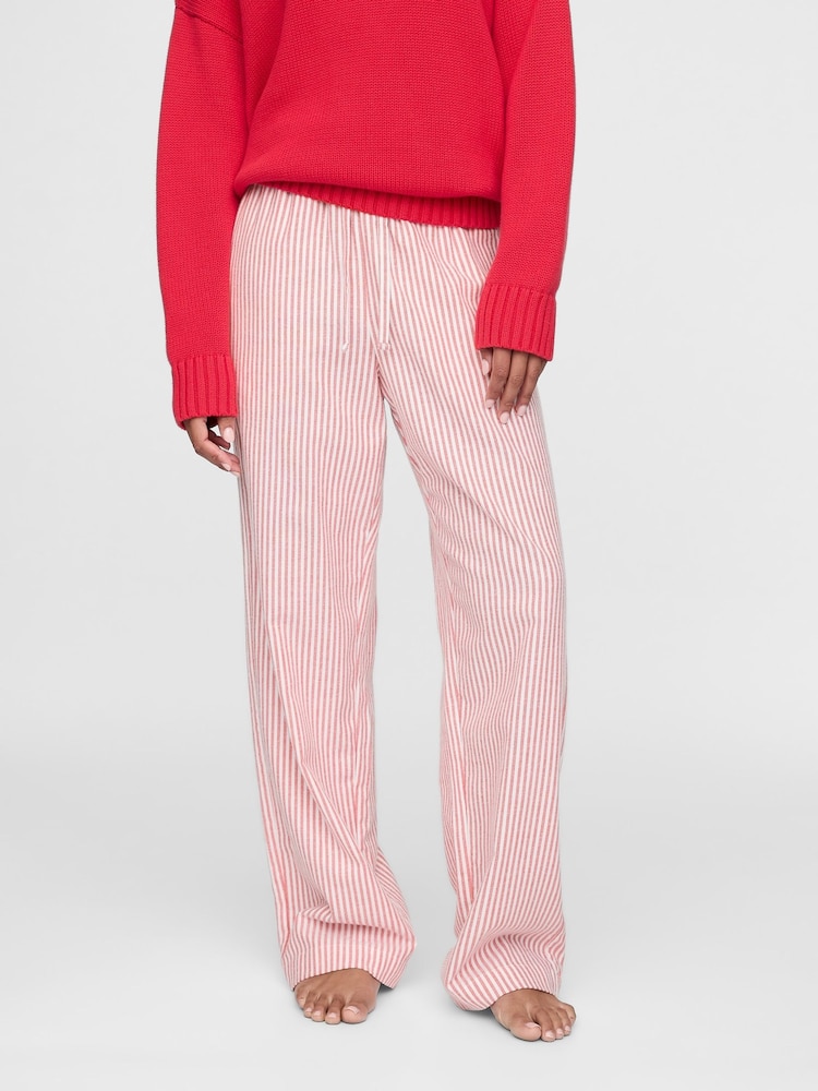Gap Red Matching Family Christmas 100% Cotton Stripe Pyjama Bottoms - Image 2 of 5