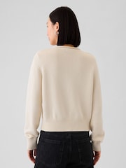 Gap Cream Soft Cotton Shrunken Roll Neck Jumper - Image 2 of 5