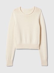 Gap Cream Soft Cotton Shrunken Roll Neck Jumper - Image 5 of 5
