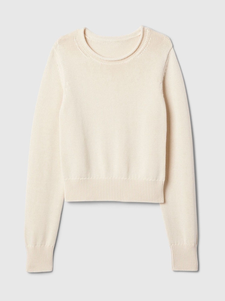 Gap Cream Soft Cotton Shrunken Roll Neck Jumper - Image 5 of 5
