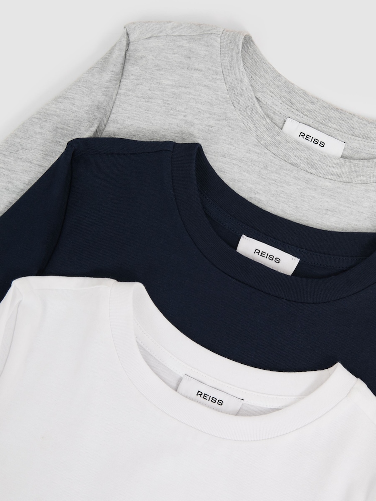 Reiss Fort Cotton-Jersey Long-Sleeve T-Shirts 3 Pack - Slika 5 iz 5