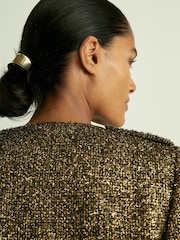 Reiss Gold Wynee Lamé-Tweed Jacket - Image 5 of 8