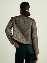 Reiss Gold Wynee Lamé-Tweed Jacket - Image 7 of 8