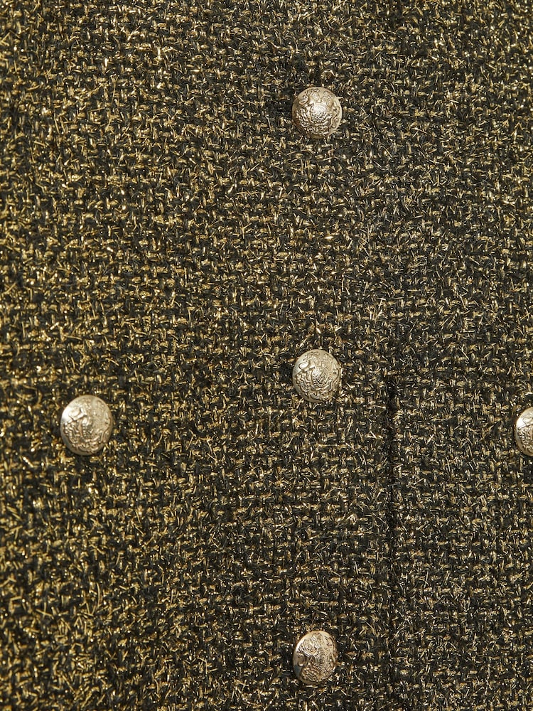 Reiss Gold Wynee Lamé-Tweed Jacket - Image 8 of 8