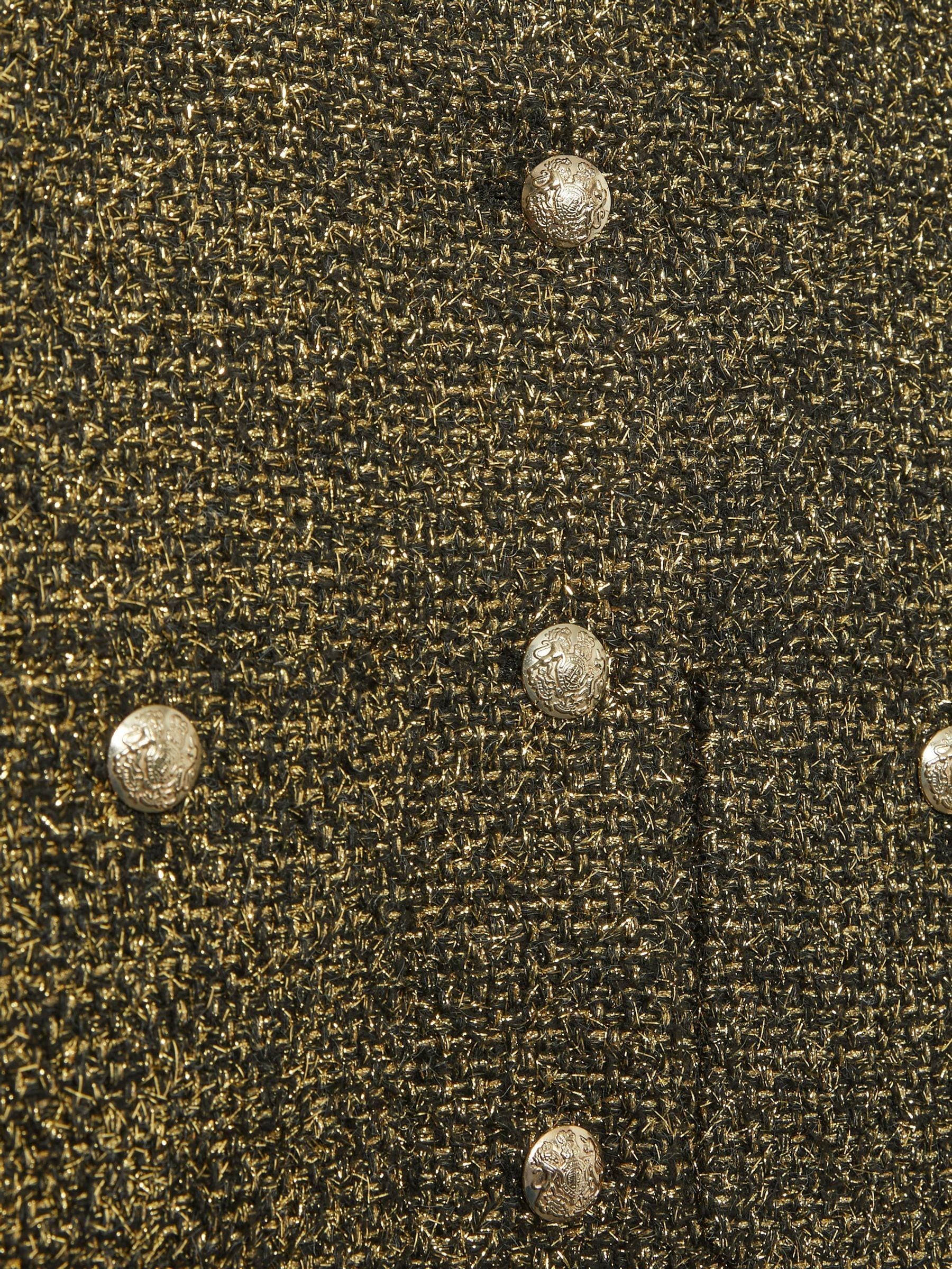 Buy Reiss Gold Wynee Petite Metallic Knit Cropped Jacket