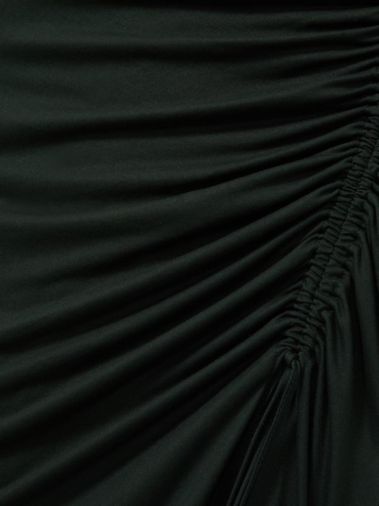 Reiss Dark Green Rosie Jersey Ruched Midi Dress - Image 7 of 7