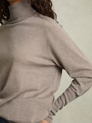 Vizon - Reiss Wren Roll-Neck Jumper With Cashmere - Image 4 of 7
