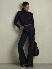 Reiss Navy Wren Roll-Neck Jumper With Cashmere - Image 3 of 6