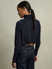 Reiss Navy Wren Roll-Neck Jumper With Cashmere - Image 5 of 6