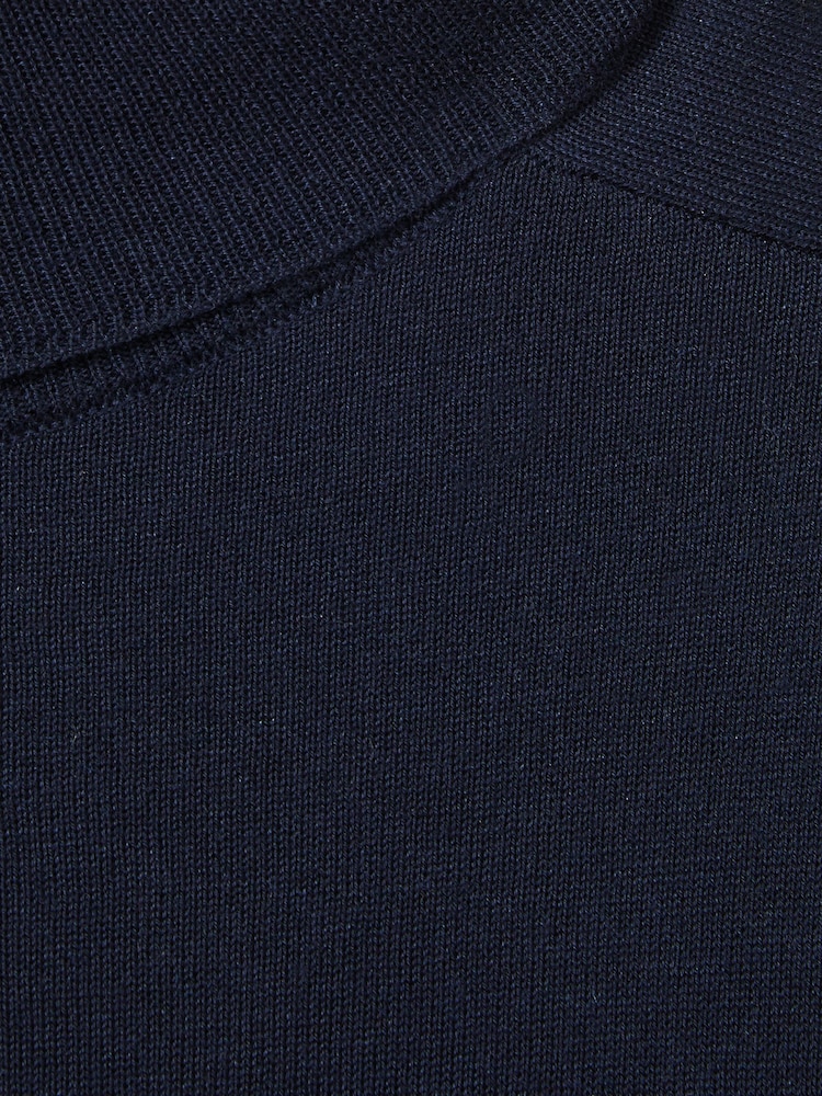 Reiss Navy Wren Roll-Neck Jumper With Cashmere - Image 6 of 6
