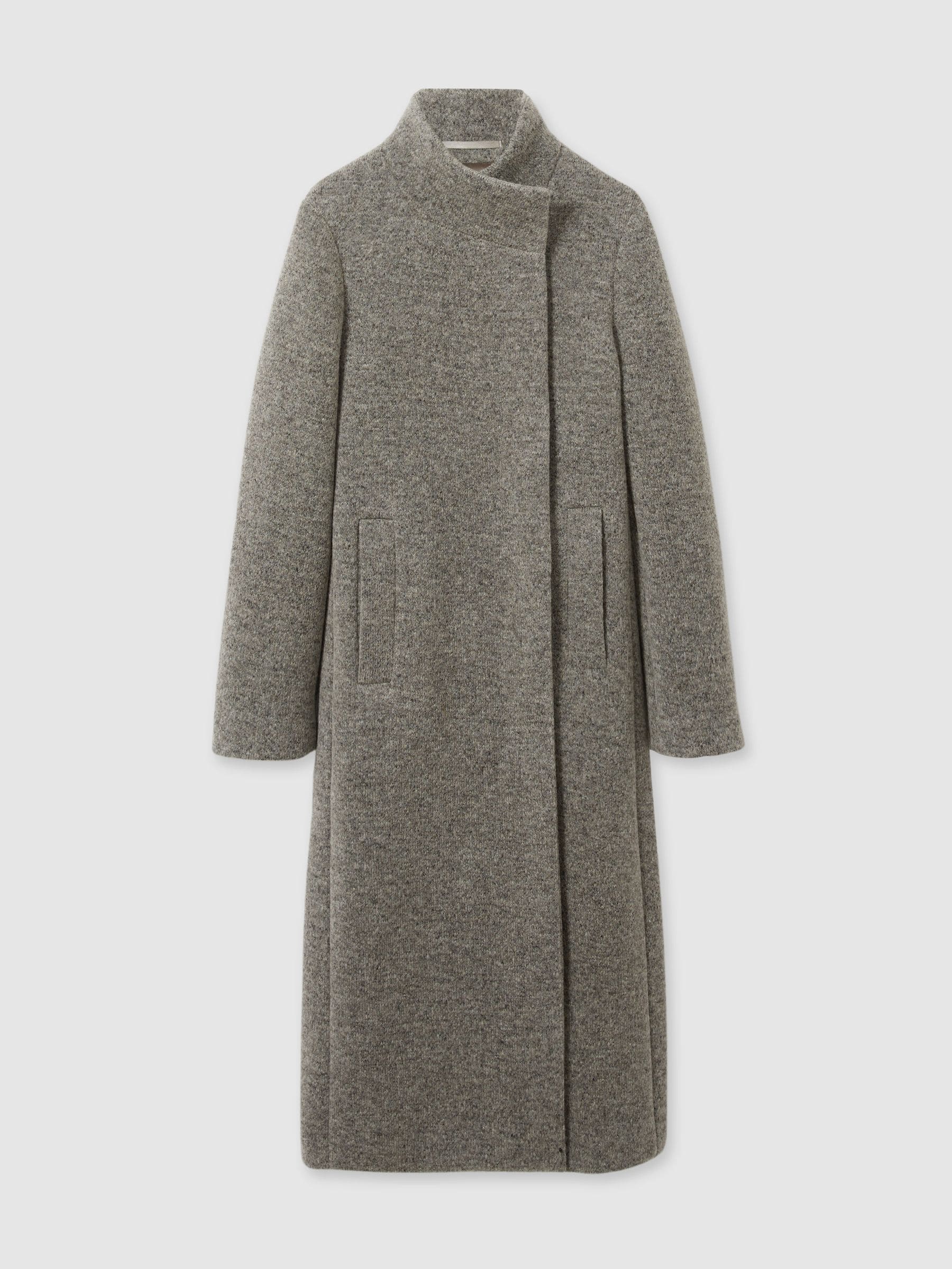 Buy Reiss Grey Dahlia Knitted Funnel Neck Coat from Next Canada