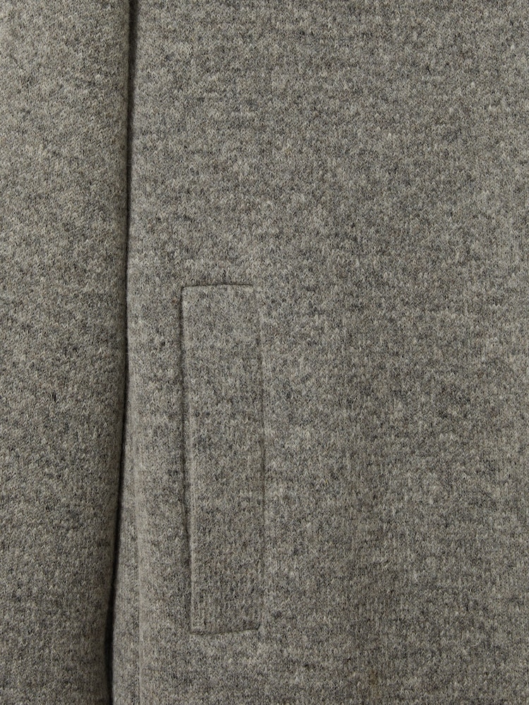 Reiss Grey Dahlia Knitted Funnel-Neck Coat - Image 6 of 6