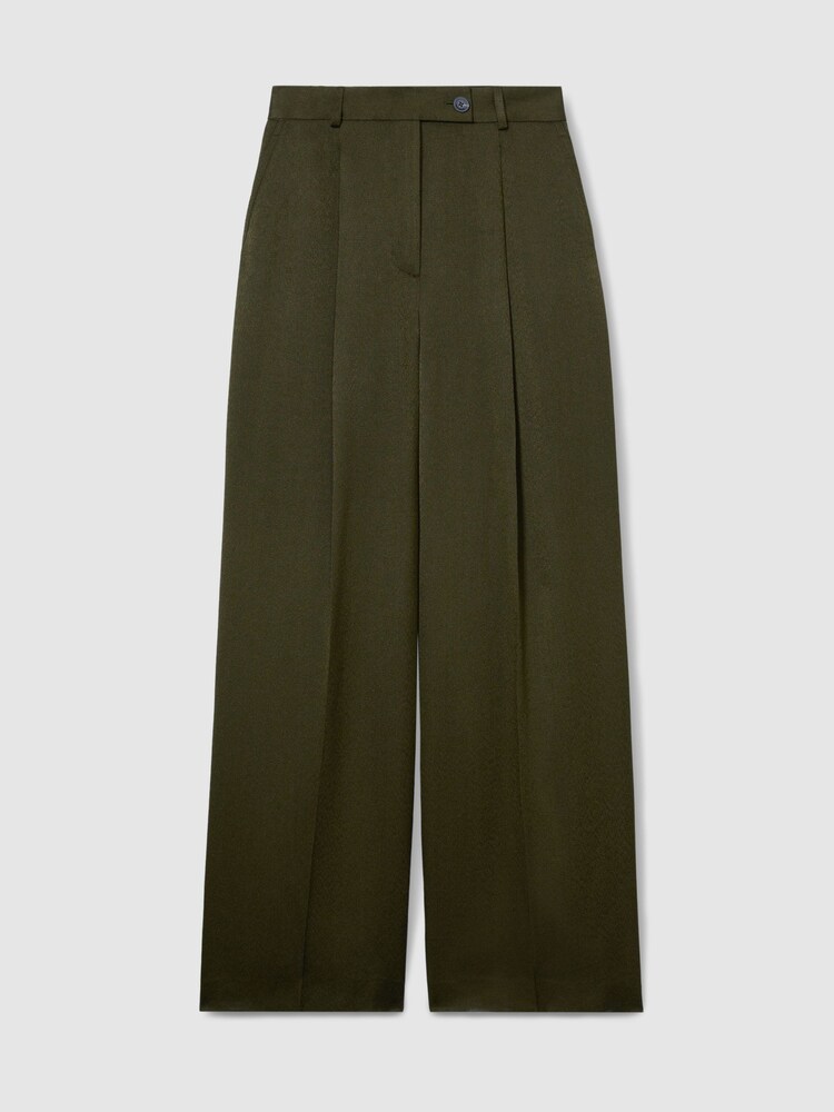 أخضر - Reiss Simone Atelier Pleated-Crepe Suit Trousers - صورة 2 من 6 أخضر - Reiss Simone Atelier Pleated-Crepe Suit Trousers - صورة 2 من 6