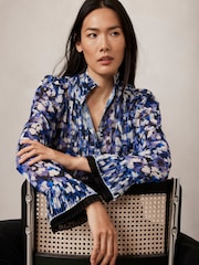 Mint Velvet Blue Abstract Print Blouse - Image 2 of 4