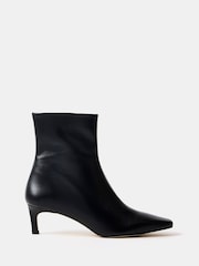 Mint Velvet Black Leather Ankle Boots - Image 2 of 3
