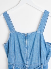 Oliver Bonas Blue Chambray Zip Through Jumpsuit - Image 4 of 6