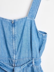 Oliver Bonas Blue Chambray Zip Through Jumpsuit - Image 5 of 6